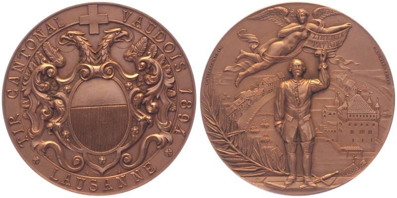 1894 Lausanne - Kupfer - Kantonales Schützenfest